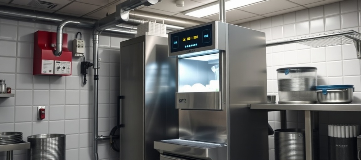 machine-glace-italienne-condensation-eau-contexte